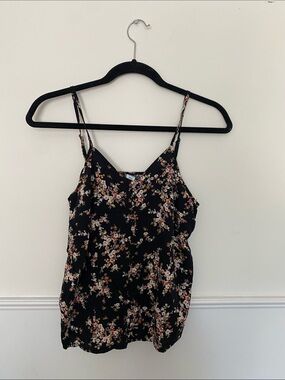 Old Navy Black Floral Spaghetti-Strap Cami